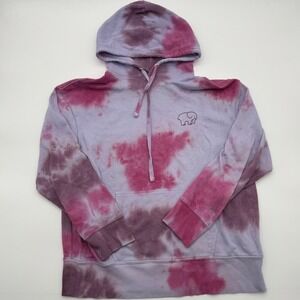 Ivory Ella Women Tie Dye Hoodie Purple Pink‎ Elephant Logo Sweatshirt Small